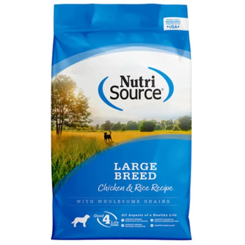 NutriSource Large Breed Chicken & Rice Recipe w/ Wholesome Grains Dry Dog Food 26 lb