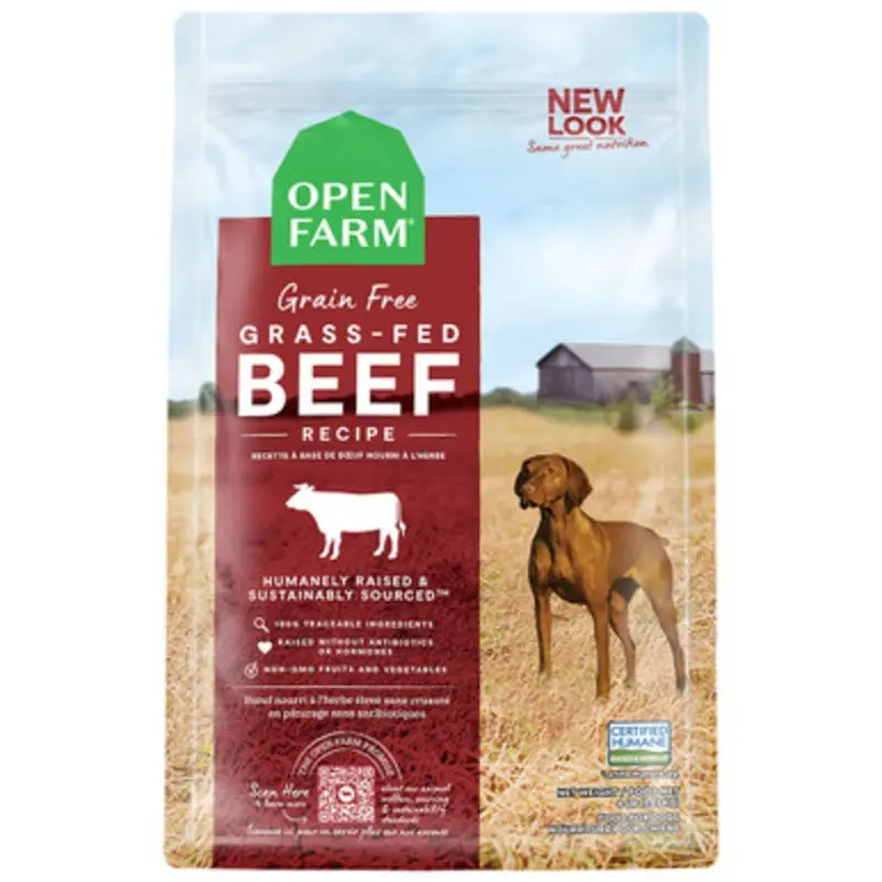 Open Farm Grain Free Grass-Fed Beef Recipe Dry Dog Food 4 lb