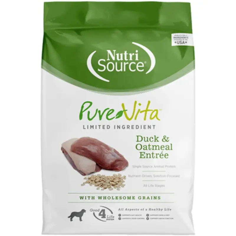 PureVita Limited Ingredient Duck & Oatmeal Entre w/ Wholesome Grains Dry Dog Food 4 lb