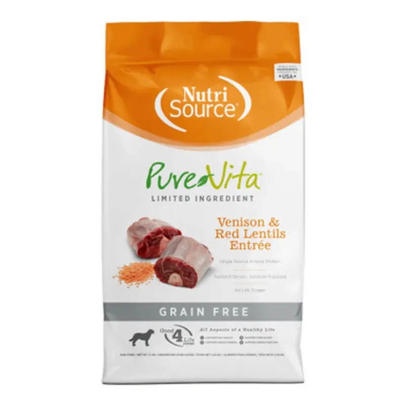 PureVita Venison & Lentils Grain Free Entree Dry Dog Food 12 lb