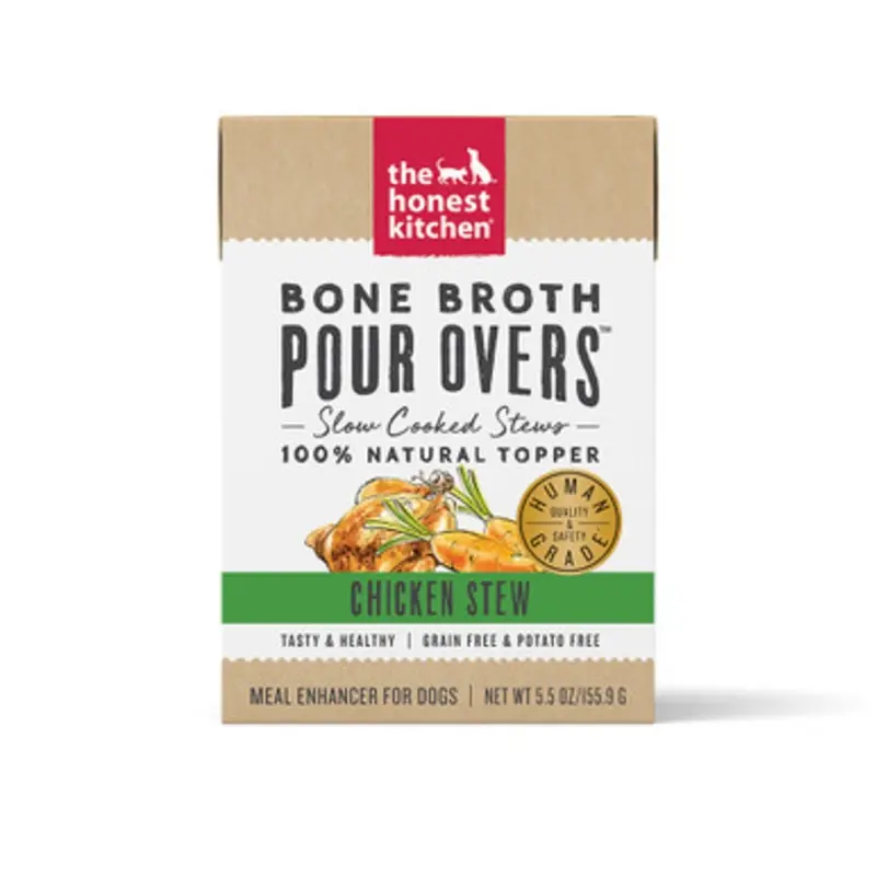The Honest Kitchen Bone Broth Pour Overs Chicken Stew Wet Dog Food Topper 5.5 oz