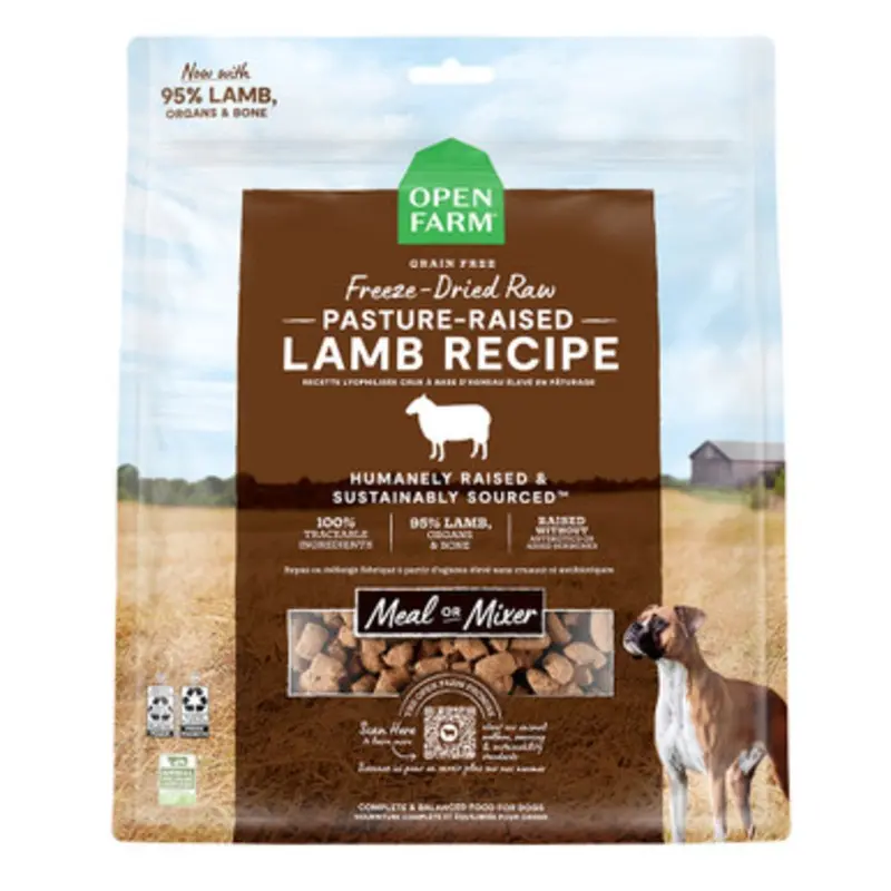 Open Farm Grain Free Pasture-Raised Lamb Recipe Freeze-Dried Raw Dog Food 3.5 oz