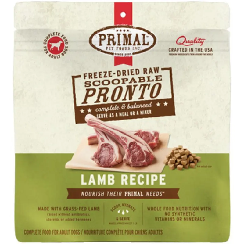 Primal Freeze-Dried Raw Scoopable Pronto Lamb Recipe Adult Dog Food 16 oz