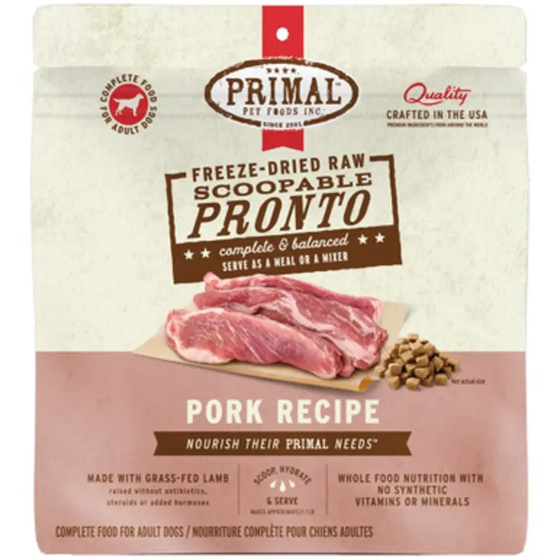 Primal Freeze-Dried Raw Scoopable Pronto Pork Recipe Adult Dog Food 16 oz
