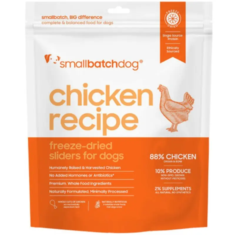 Smallbatch Chicken Recipe Sliders Freeze-Dried Dog Food 14 oz