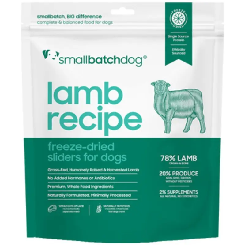 Smallbatch Lamb Recipe Sliders Freeze-Dried Dog Food 14 oz