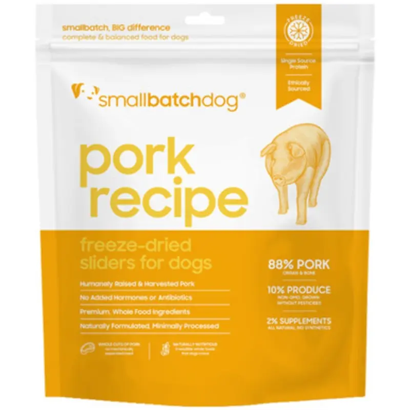 Smallbatch Pork Recipe Sliders Freeze-Dried Dog Food 14 oz