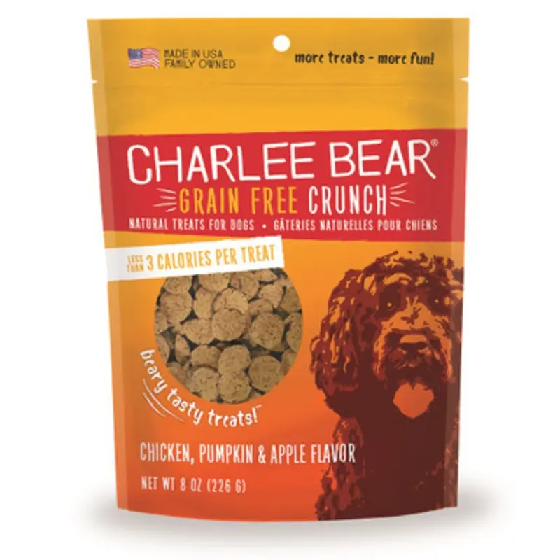 Charlee Bear Crunch Chicken, Pumpkin & Apple Flavor Grain-Free Dog Treats 8 oz