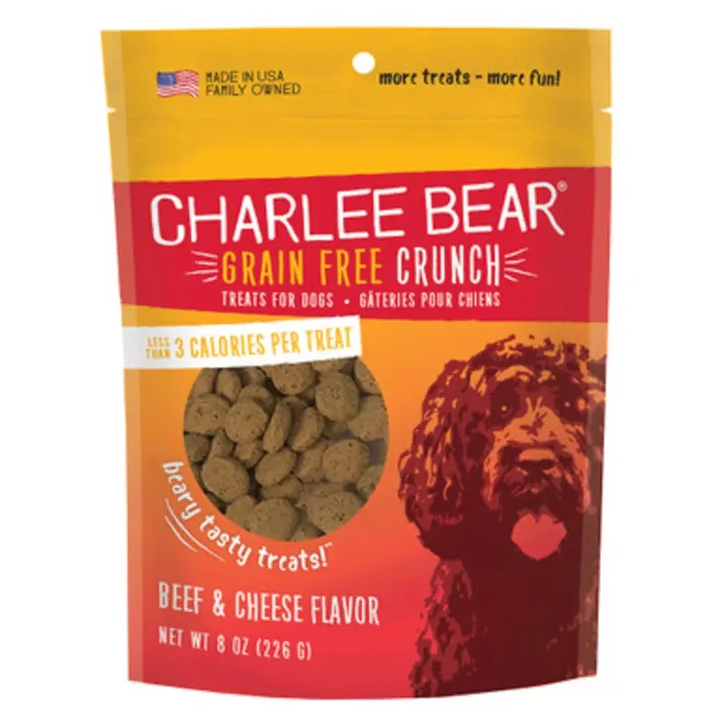 Charlee Bear Grain Free Crunch Beef & Cheese Flavor Dog Treats 8 oz
