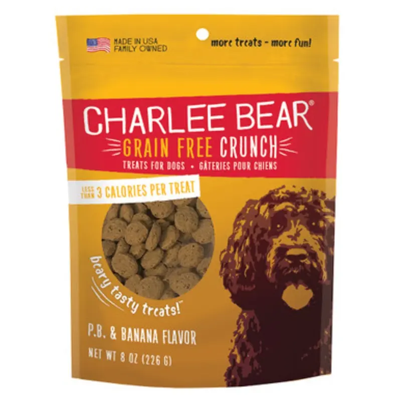 Charlee Bear Grain Free Crunch P.B. & Banana Flavor Dog Treats 8 oz