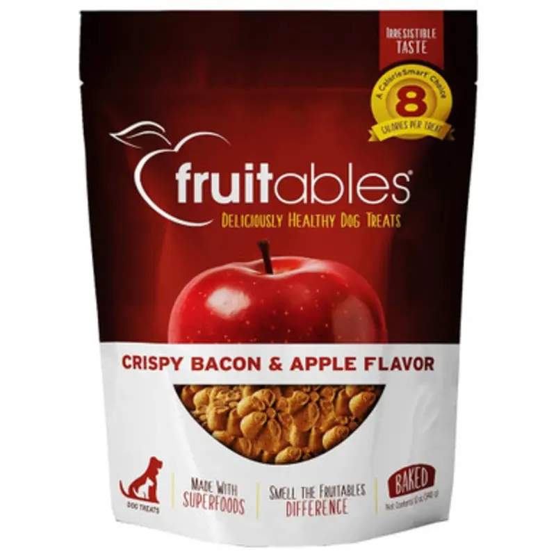 Fruitables Crispy Bacon & Apple Flavor Baked Dog Treats 7 oz