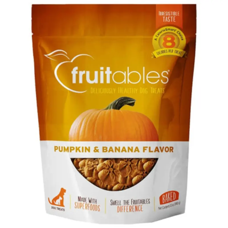 Fruitables Pumpkin & Banana Flavor Baked Dog Treats 7 oz