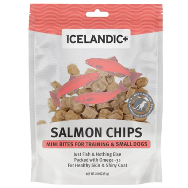 Icelandic+ Salmon Chips Mini Bites Training Dog Treats 2.5 oz