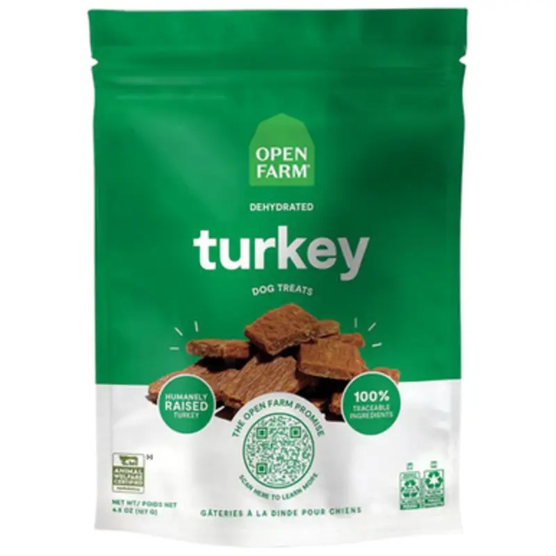 Open Farm Dehydrated Turkey Jerky Dog Treats 4.5 oz