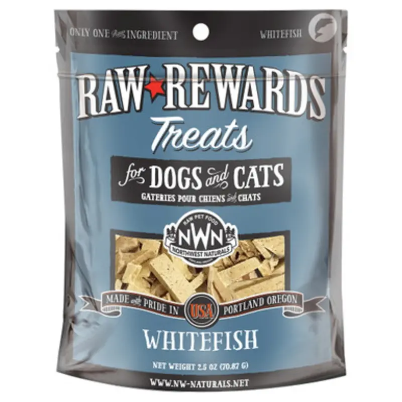 Raw Rewards Whitefish Freeze Dried Dog & Cat Treats 2.5 oz