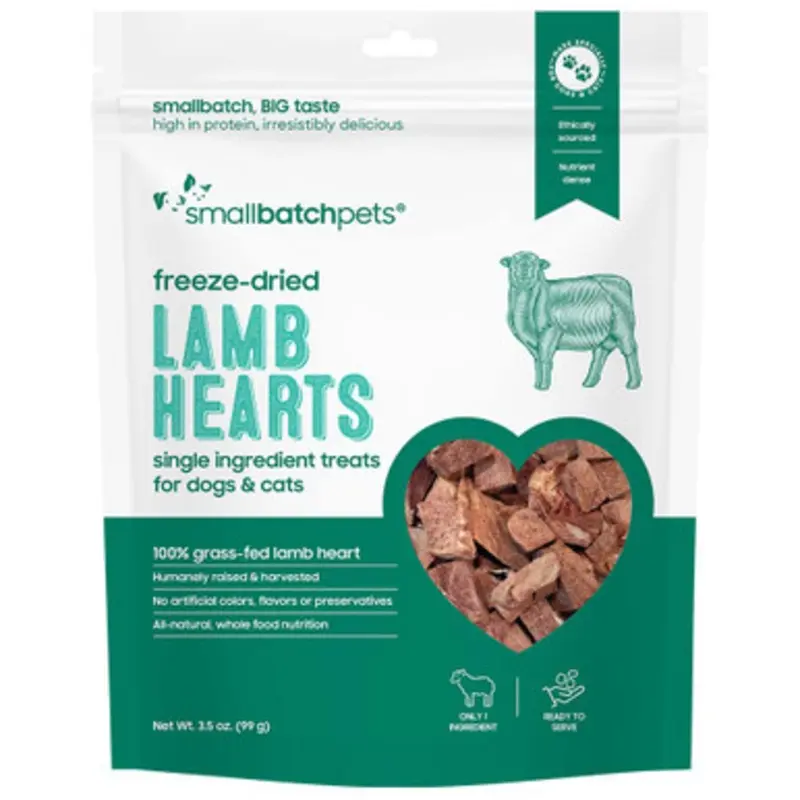 Smallbatch Freeze-Dried Lamb Hearts Dog & Cat Treats 3.5 oz