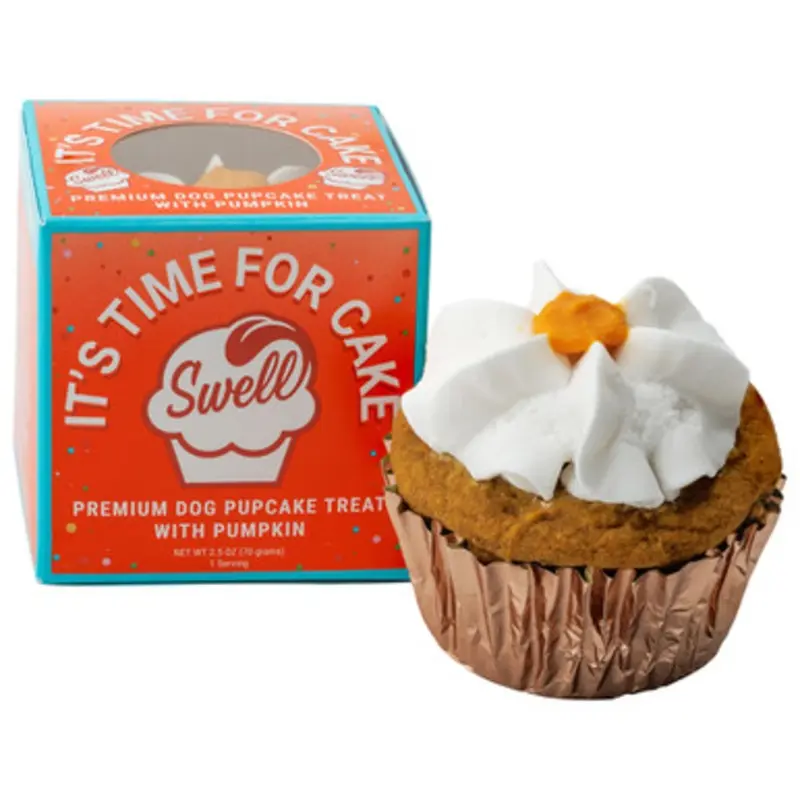 Swell It's Time For Cake Premium Dog Pupcake Treat w/ Pumpkin 2.5 oz