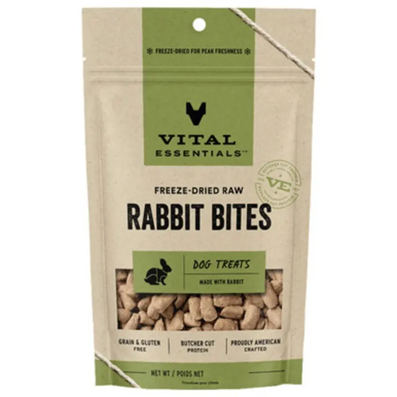 Vital Essentials Rabbit Bites Freeze-Dried Raw Dog Treats 2 oz