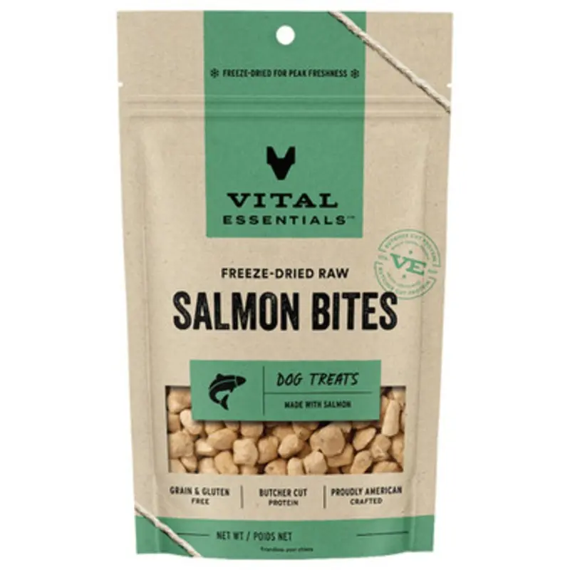 Vital Essentials Salmon Bites Freeze-Dried Raw Dog Treats 2.5 oz