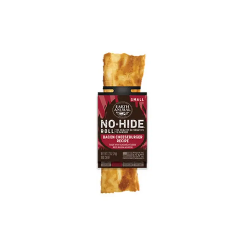 Earth Animal No Hide BBQ Bacon Cheeseburger Recipe Roll Dog Chew Treat Small - 1 ct