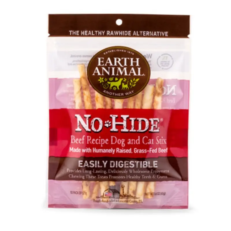 Earth Animal No-Hide Beef Stix Dog & Cat Chew Treats X-Small - 10 pk