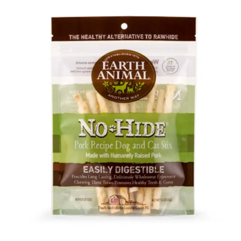 Earth Animal No-Hide Pork Stix Dog & Cat Chew Treats X-Small - 10 pk