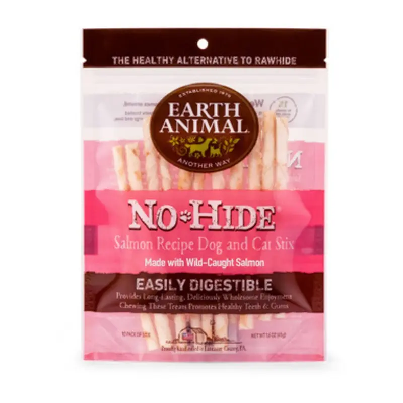 Earth Animal No-Hide Salmon Stix Dog & Cat Chew Treats X-Small - 10 pk