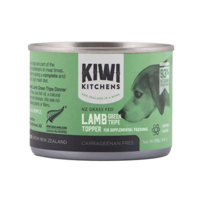 Kiwi Kitchens NZ Grass Fed Lamb Green Tripe Canned Dog Food Topper 6 oz