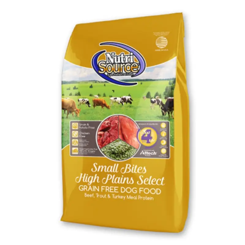 NutriSource Small Bites High Plains Select Grain Free Dry Dog Food 4 lb