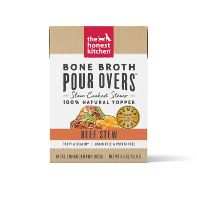 The Honest Kitchen Bone Broth Pour Overs Beef Stew Wet Dog Food Topper 5.5 oz