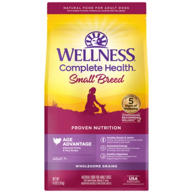 Wellness Complete Health Small Breed Age Advantage Dry Dog Food 4 lb