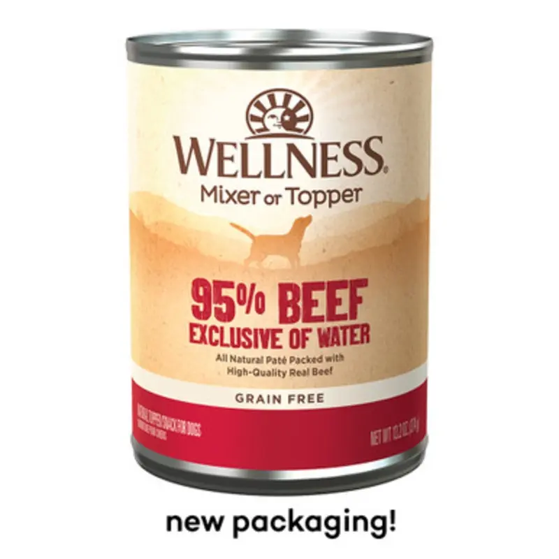 Wellness Ninety-Five Percent Mixer or Topper Beef Canned Dog Food 13.2 oz