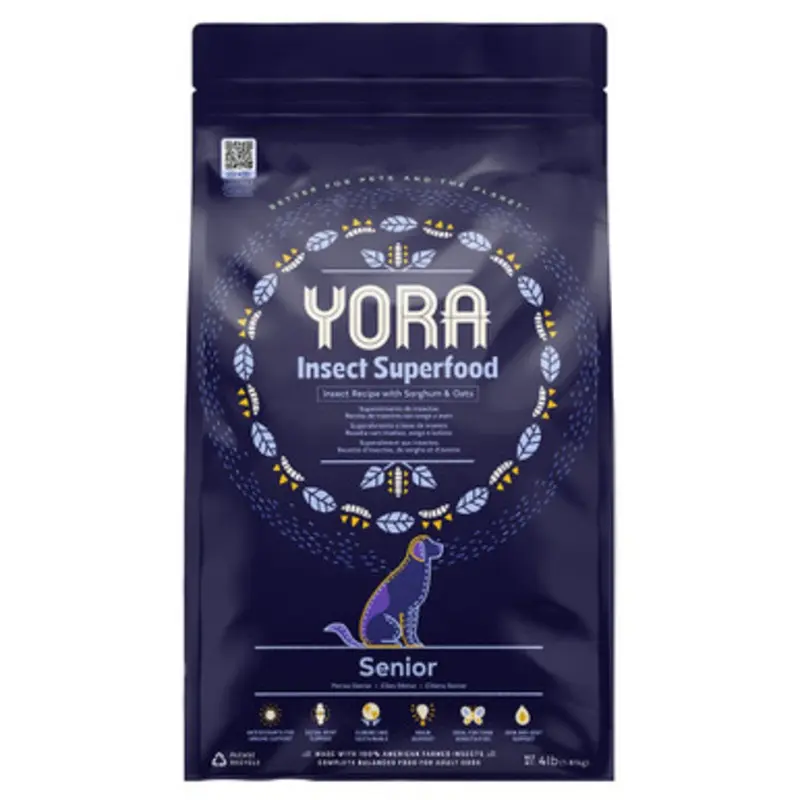 Yora Insect Superfood Recipe w/ Sorghum & Oats Senior Dry Dog Food 4 lb