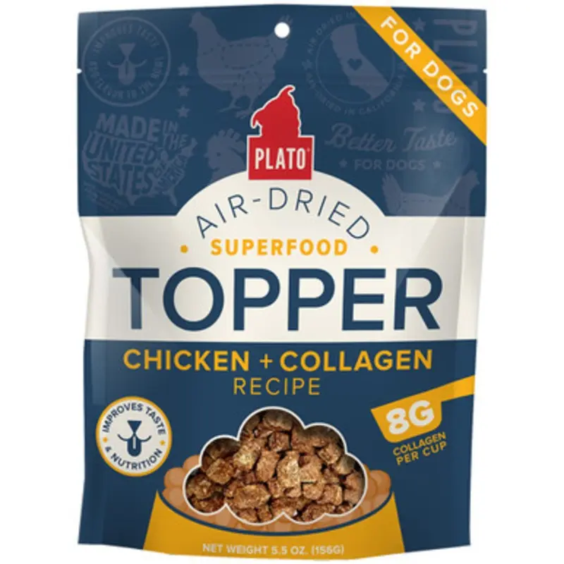 Plato Chicken + Collagen Recipe Air-Dried Dog Food Topper 5.5 oz