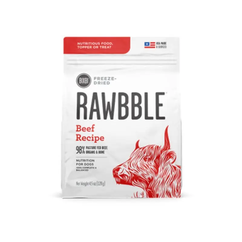 Bixbi Rawbble Beef Recipe Freeze-Dried Dog Food 4.5 oz