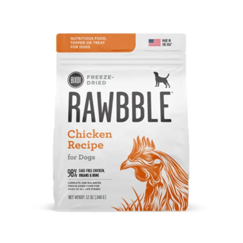 Bixbi Rawbble Chicken Recipe Freeze-Dried Dog Food 12 oz