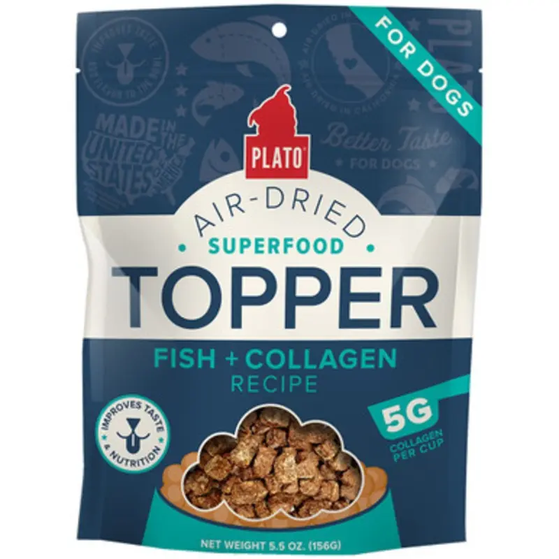 Plato Fish + Collagen Recipe Air-Dried Dog Food Topper 5.5 oz
