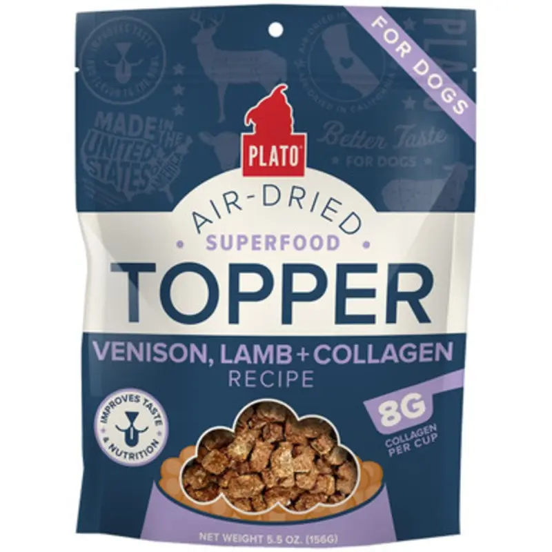 Plato Venison, Lamb + Collagen Recipe Air-Dried Dog Food Topper 5.5 oz