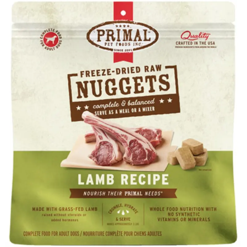 Primal Freeze-Dried Raw Nuggets Lamb Recipe Adult Dog Food 14 oz