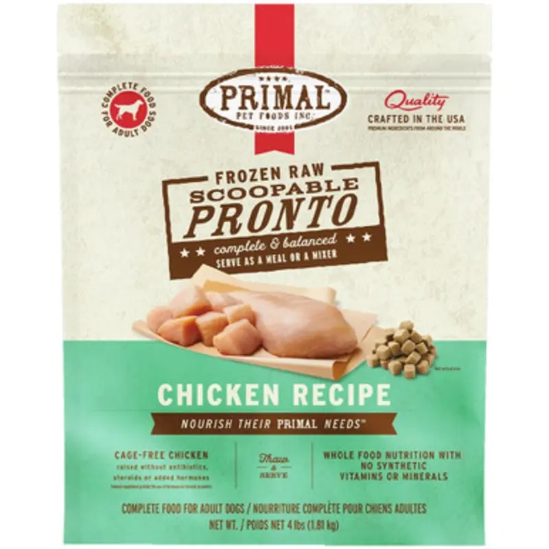 Primal Pronto Raw Frozen Canine Chicken Formula Dog Food 4 lb