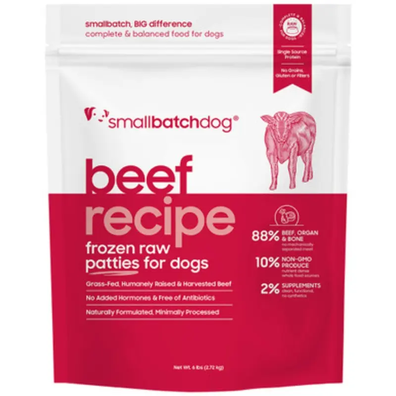Smallbatch Beef Recipe Patties Raw Frozen Dog Food 6 lb