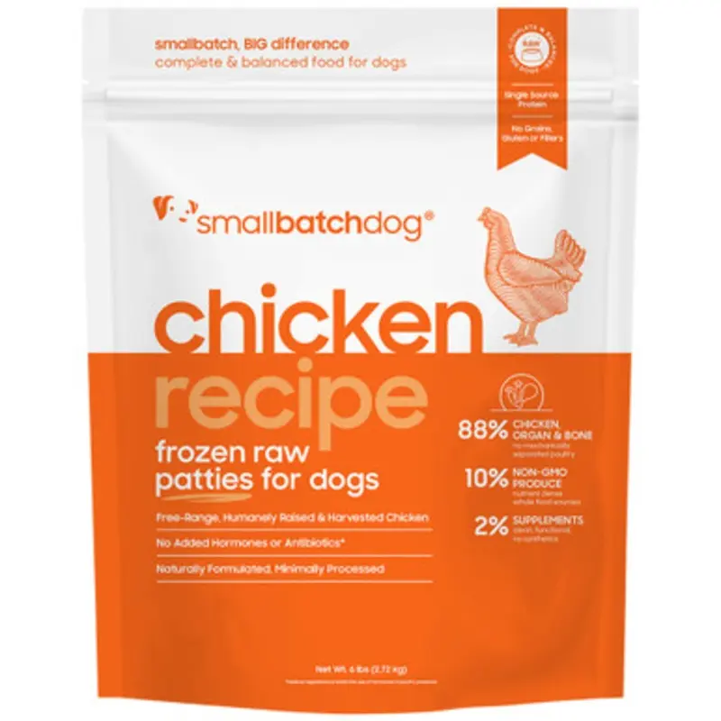 Smallbatch Chicken Recipe Patties Raw Frozen Dog Food 6 lb