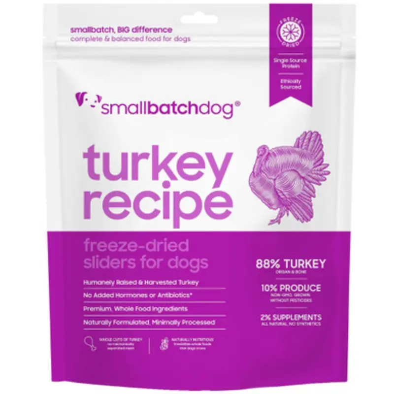 Smallbatch Turkey Recipe Sliders Freeze-Dried Dog Food 14 oz