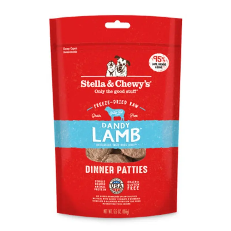 Stella & Chewy's Dandy Lamb  Dinner Patties Freeze-Dried Raw Dog Food 14 oz