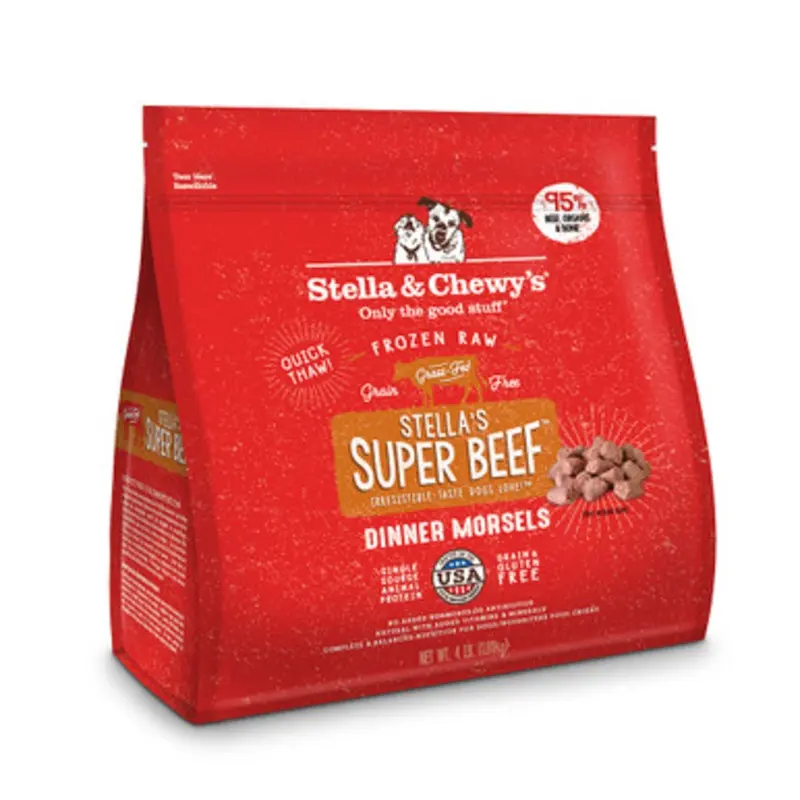 Stella & Chewy's Super Beef Dinner Morsels Frozen Raw Dog Food 4 lb