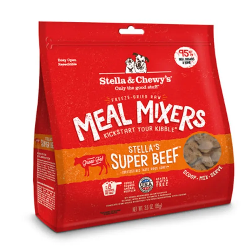 Stella & Chewy's Super Beef Freeze-Dried Raw Dog Meal Mixers 3.5 oz