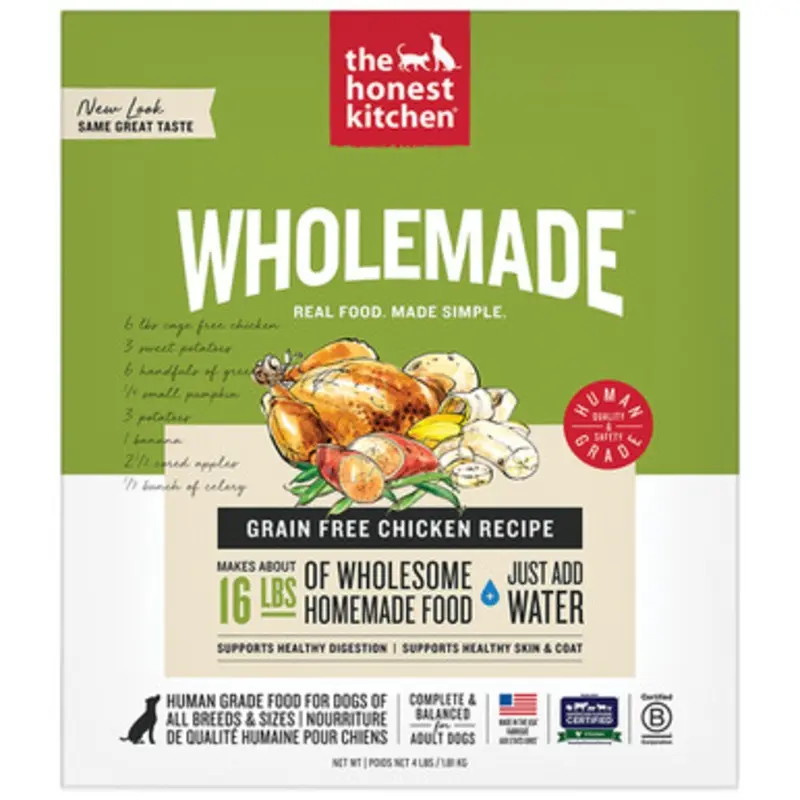The Honest Kitchen WholeMade Grain Free Chicken Recipe Dehydrated Dog Food 4 lb