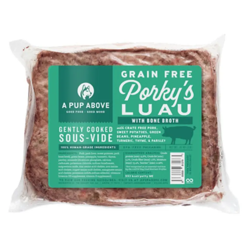 A Pup Above Gently Cooked Grain Free Porky's Luau w/ Bone Broth Frozen Dog Food 1 lb
