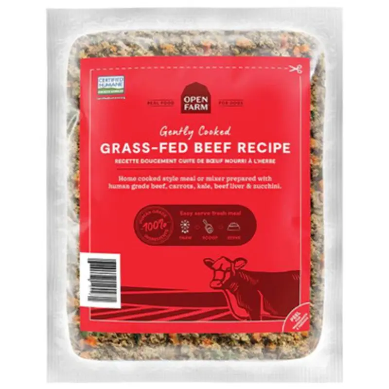 Open Farm Gently Cooked Grass-Fed Beef Recipe Frozen Dog Food 16 oz