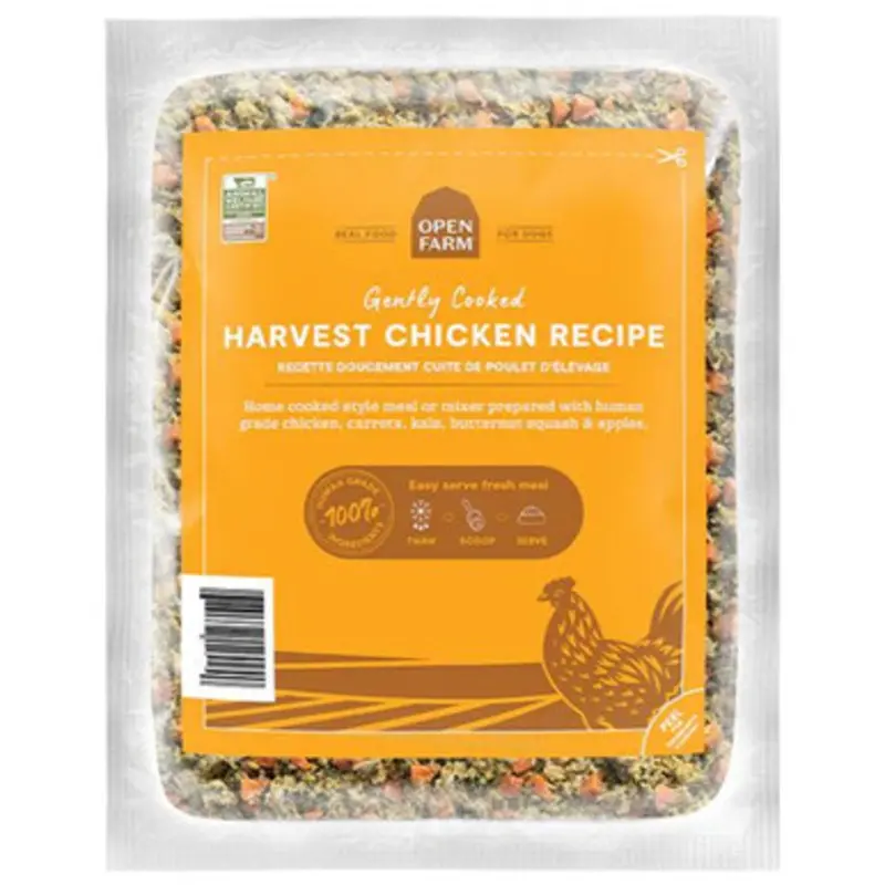 Open Farm Gently Cooked Harvest Chicken Recipe Frozen Dog Food 16 oz
